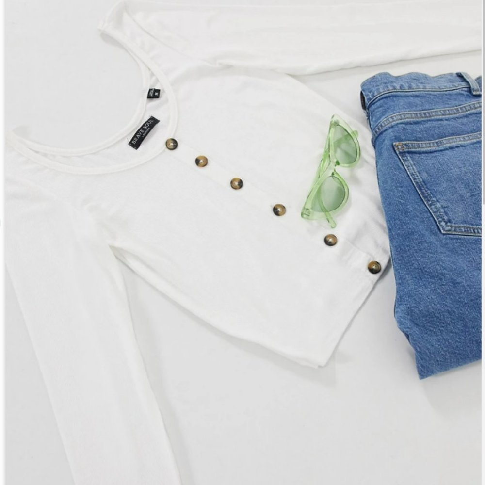 NWT Buttons Crop Top